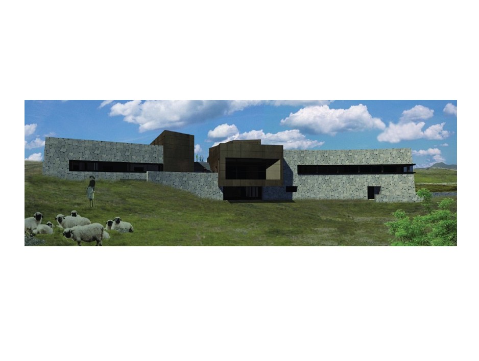 Projet Maison de Gergovie - vue est - © Cabinet Sycomore Projet Maison de Gergovie - vue est|office de tourisme Gergovie Val d'Allier - rivière Allier - écozone - oppidum - oppida - CG63 - Corent - GVA communauté - Gondole